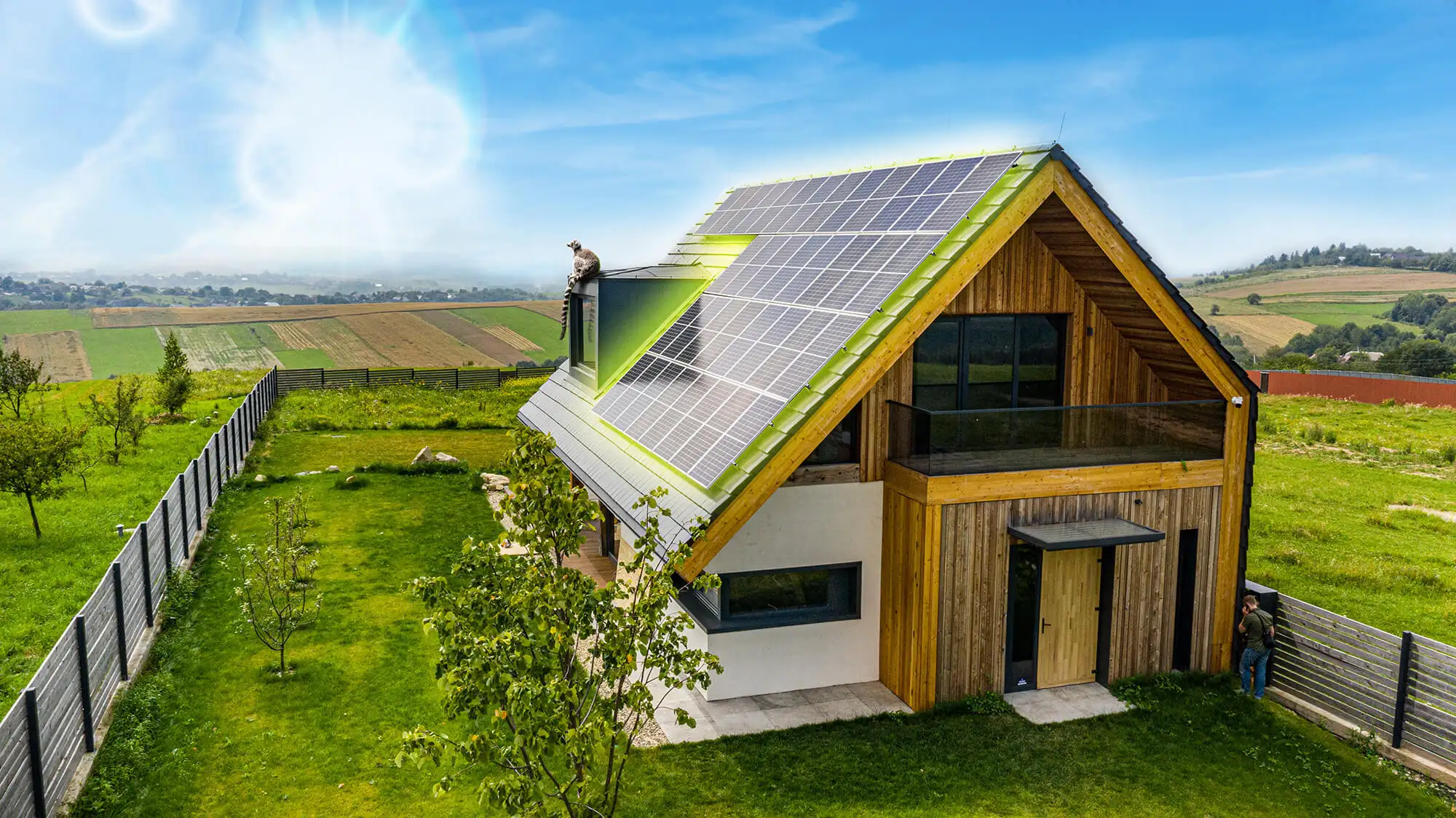 Mehr Ampere Photovoltaik und Solarenergie für Bayern Hausdach mit Solar-Panels
